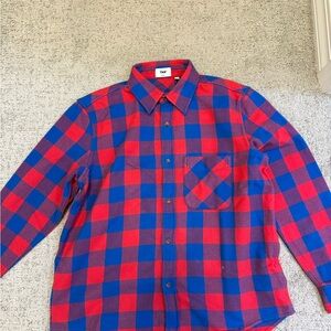 Aritzia TNA Red and Blue Checkered Shirt